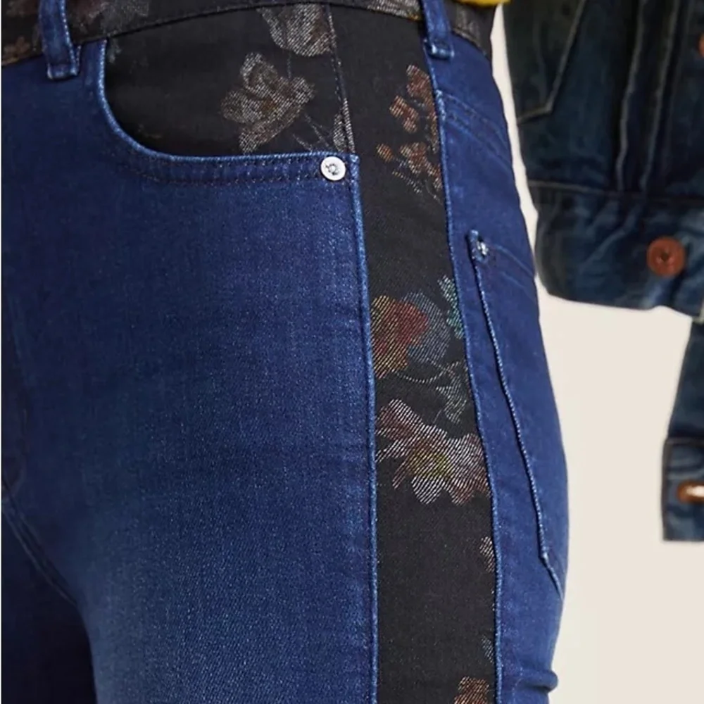 Anthropologie x Pilcro High-Rise Floral Contrast Skinny Jeans